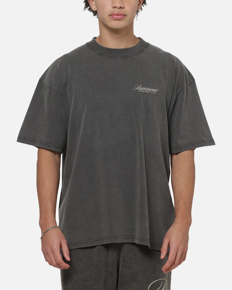Represent Owners Club Script T-Shirt Vintage Grey
