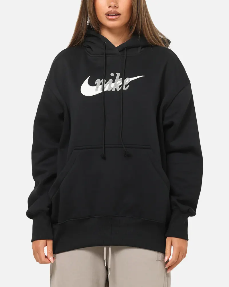 Nike Women's Sportswear Phoenix Fleece Oversized Logo Hoodie Black/Summit White