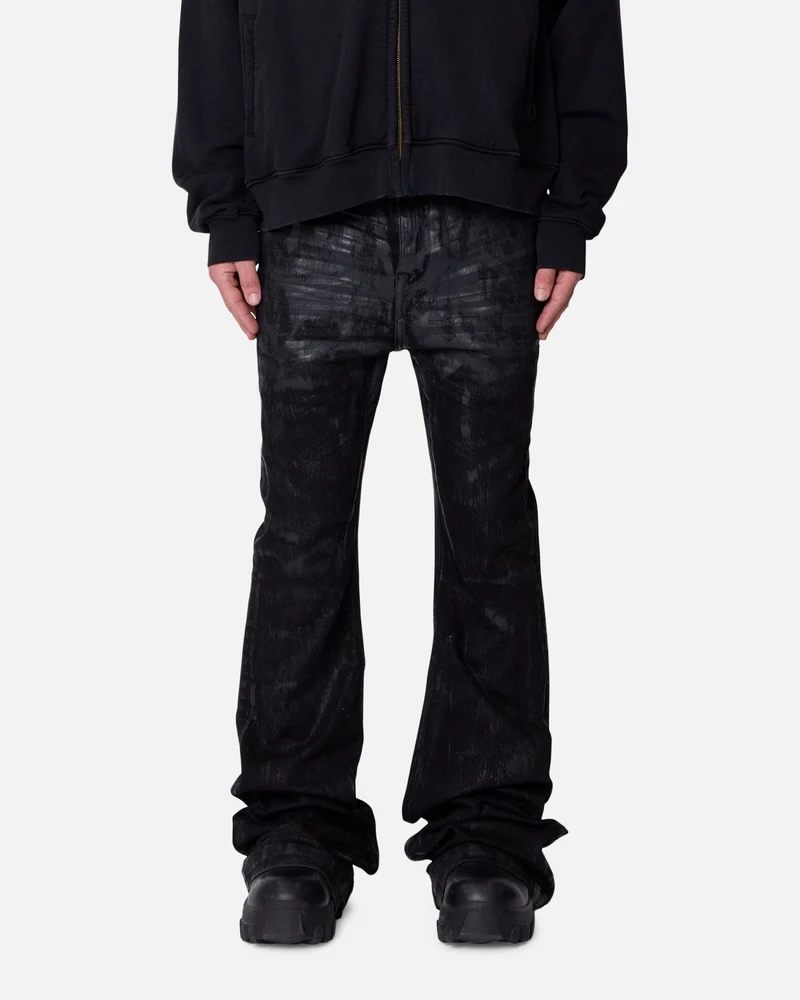 MNML Super Stacked Denim Jeans Washed Black