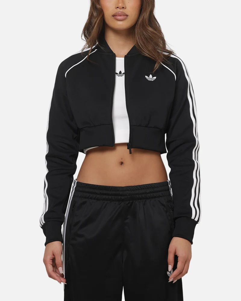 Adidas Women's SST Cropped Track Top Black/White