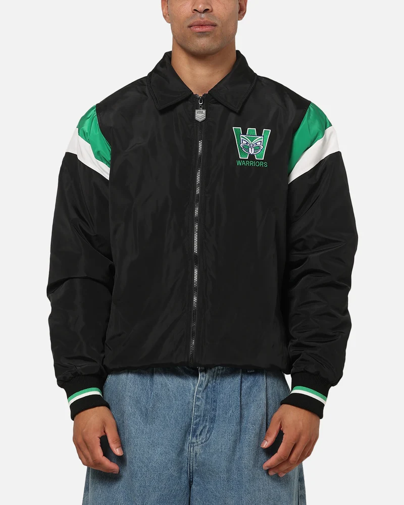 Bleacher Athletic New Zealand Warriors NRL Legacy Baseball Jacket Black