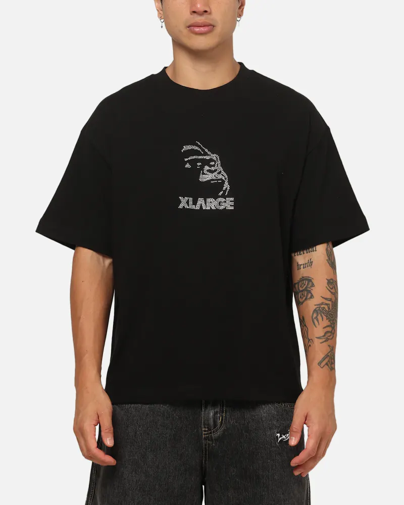 X-Large Rhinestone Gorilla Fit T-Shirt Pigment Black