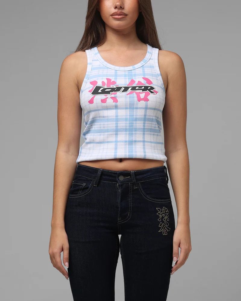 Loiter Women's Shibuya Tank Blue Plaid