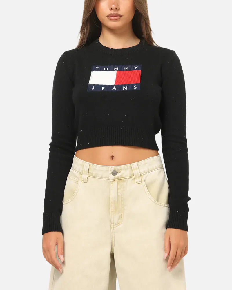 Tommy Jeans Women's TJW Sparkle Flag Sweater Black