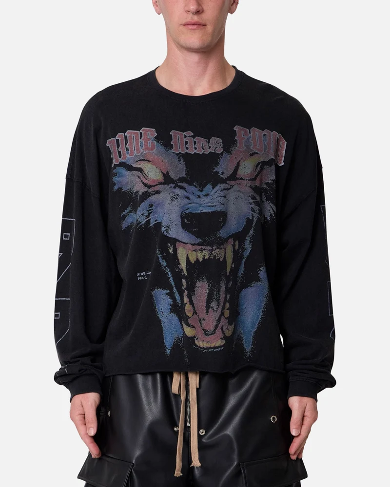 MNML 994 Wolf Long Sleeve T-Shirt Black