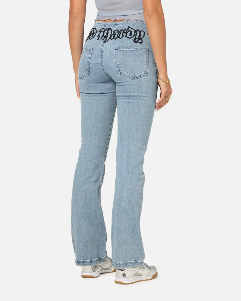 Ed Hardy Women's Low Rise Skinny Jeans Blue Denim