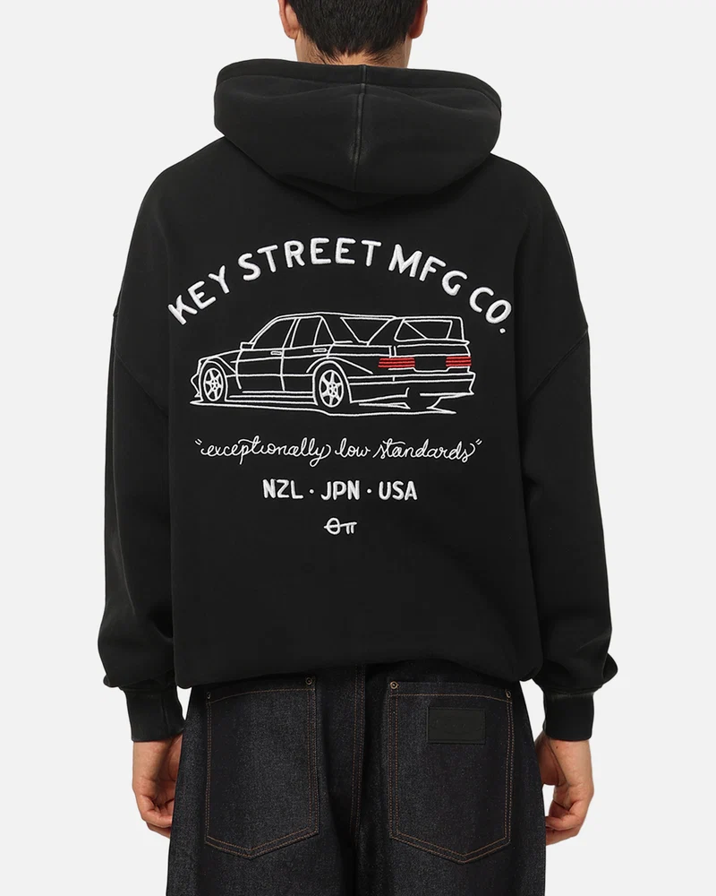 Key Street Low Standards Hoodie Black Acidwash