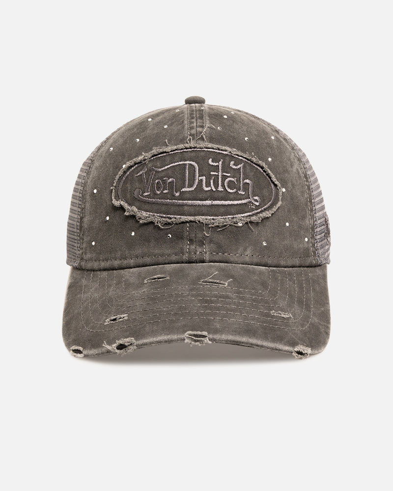 Von Dutch Glitz Trucker Strapback Black Wash