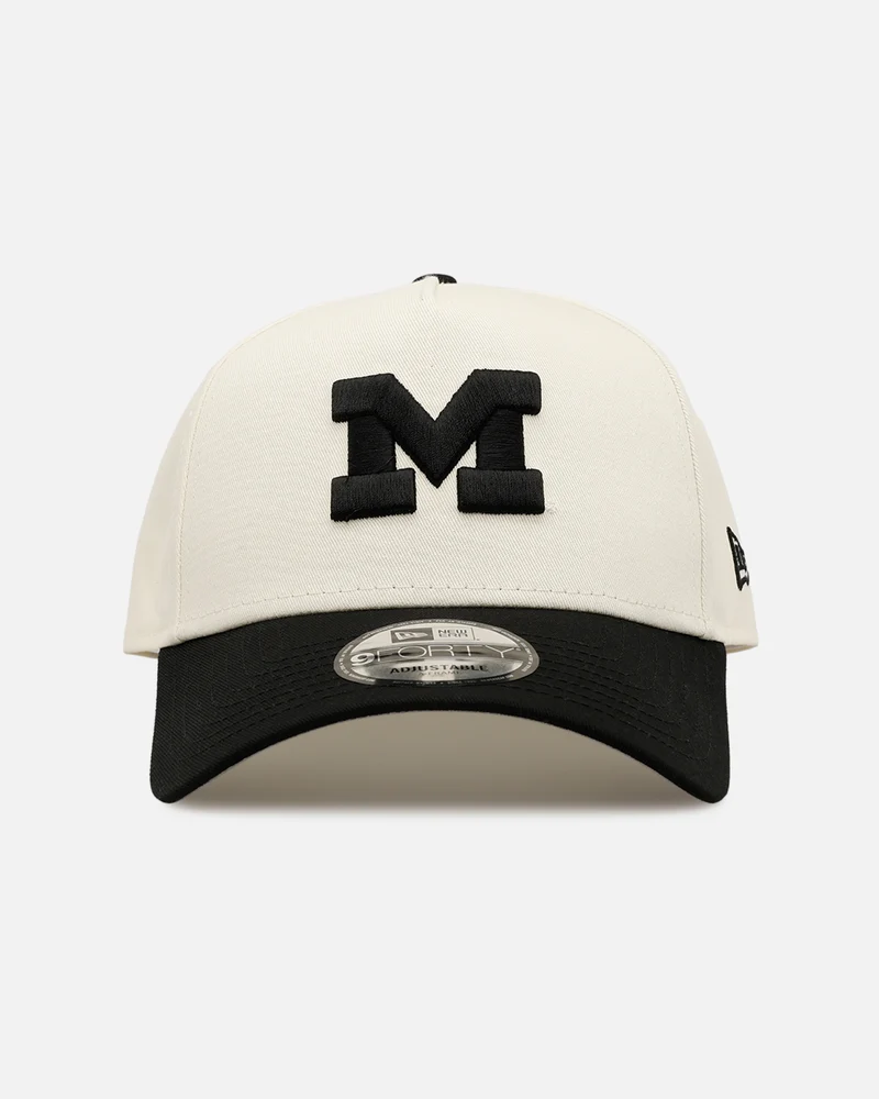 New Era Michigan Wolverines Football 'Easy Chrome Black' 9FORTY A-Frame Snapback Chrome/Black