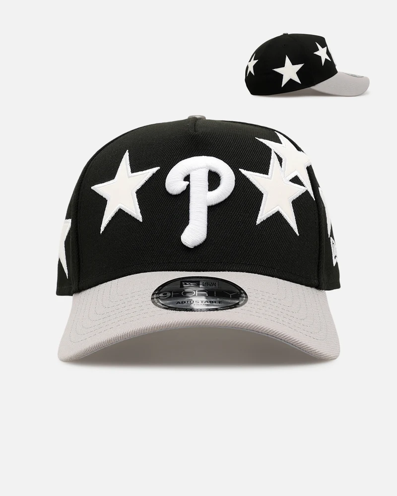 New Era Philadelphia Phillies 'Stars' 9FORTY A-Frame Snapback Black/Grey