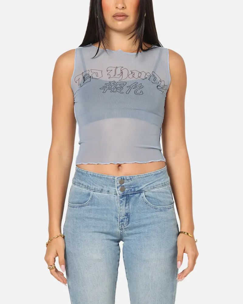Ed Hardy Women's Revenge Mesh Top Blue