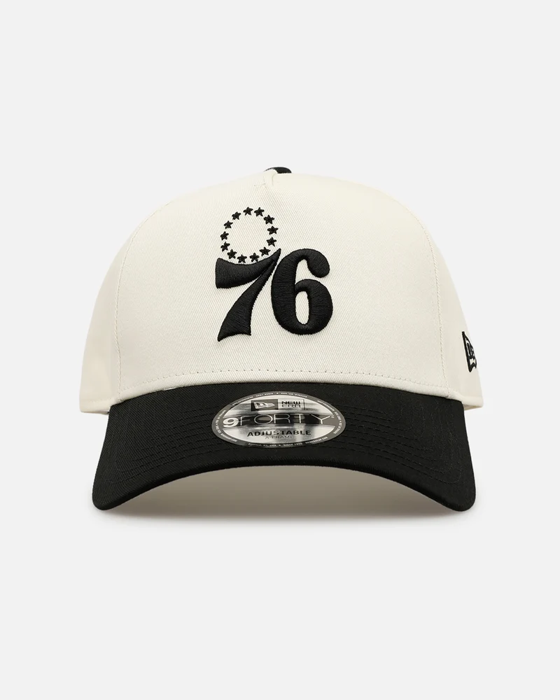 New Era Philadelphia 76ers 'Easy Chrome Black' 9FORTY A-Frame Snapback Chrome/Black
