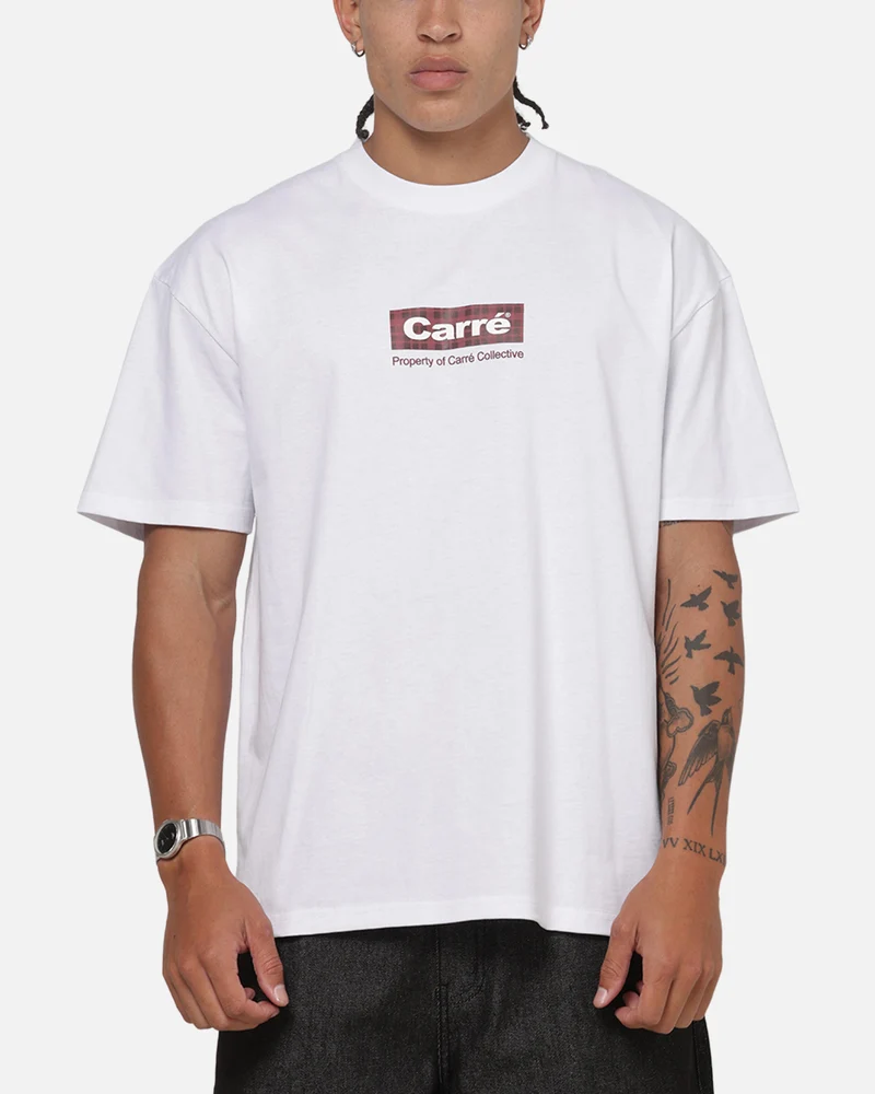 Carre Box Check T-Shirt White