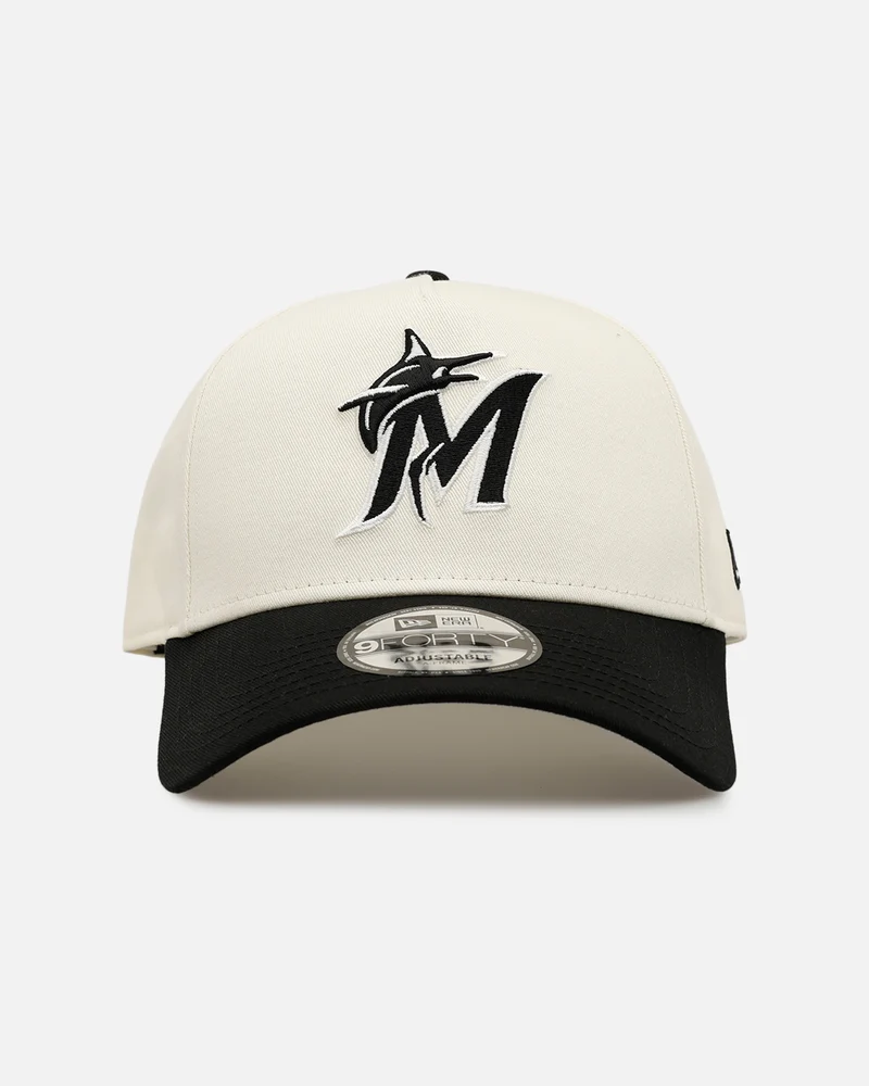 New Era Miami Marlins 'Easy Chrome Black' 9FORTY A-Frame Snapback Chrome/Black