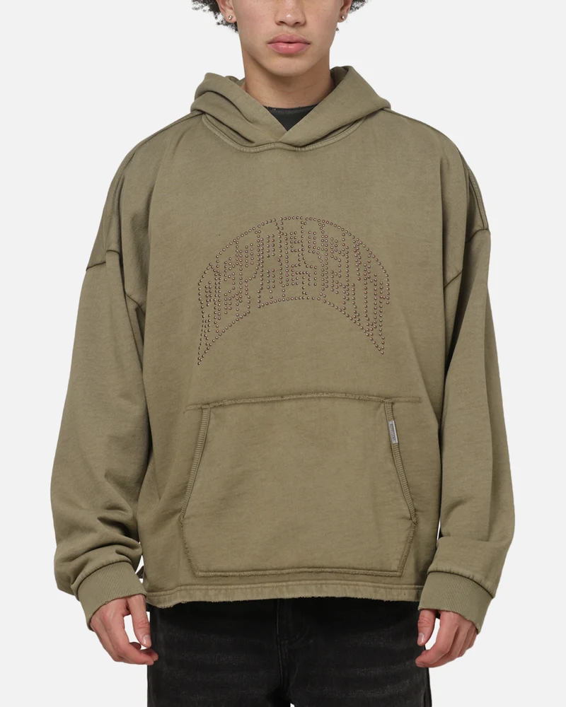 Represent Embellished Hoodie Vintage Khaki