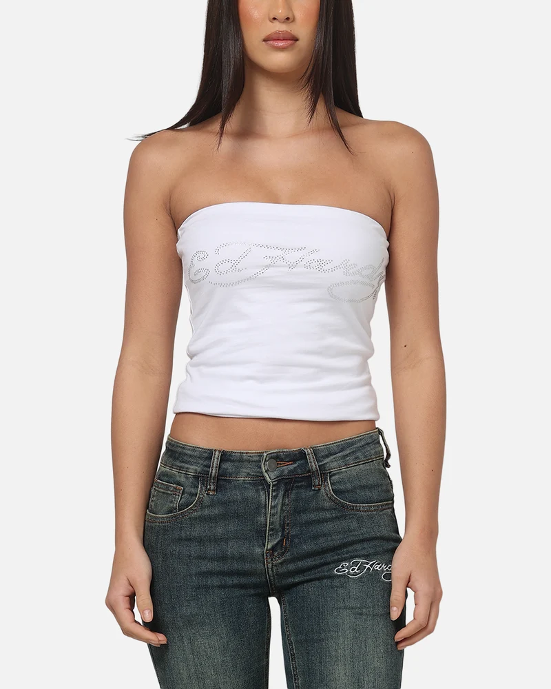 Ed Hardy Women's Dragon Boob Tube White
