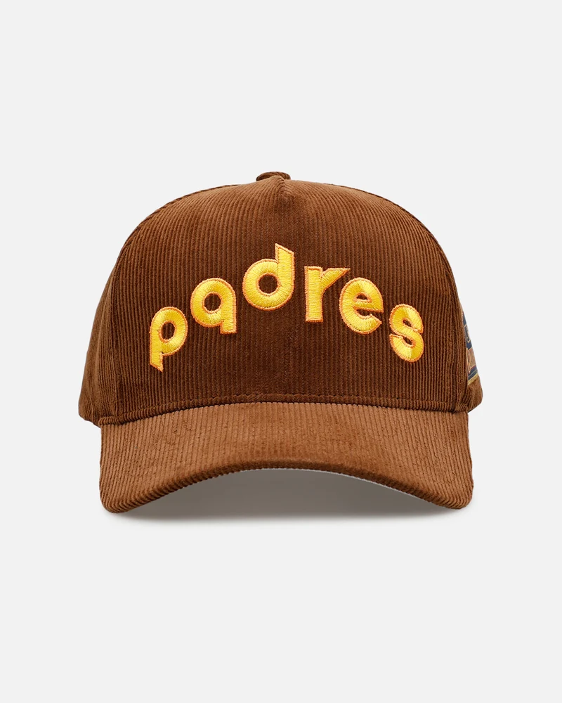 Mitchell & Ness San Diego Padres 'Vintage Cord' Pro Pinch Snapback Brown