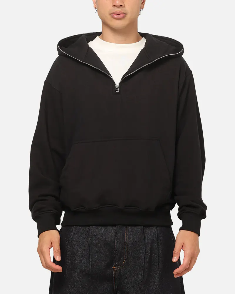 American Thrift Leisure Quarter Zip Hoodie Black