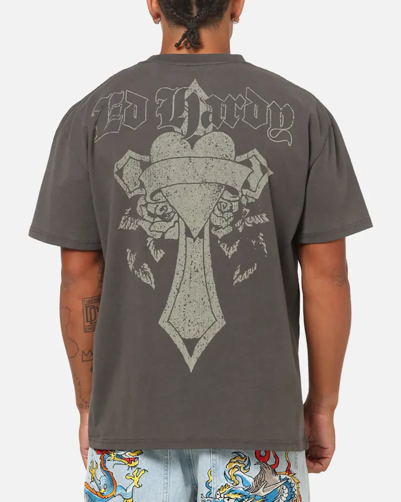 Ed Hardy Sacred Heart T-Shirt Black Wash
