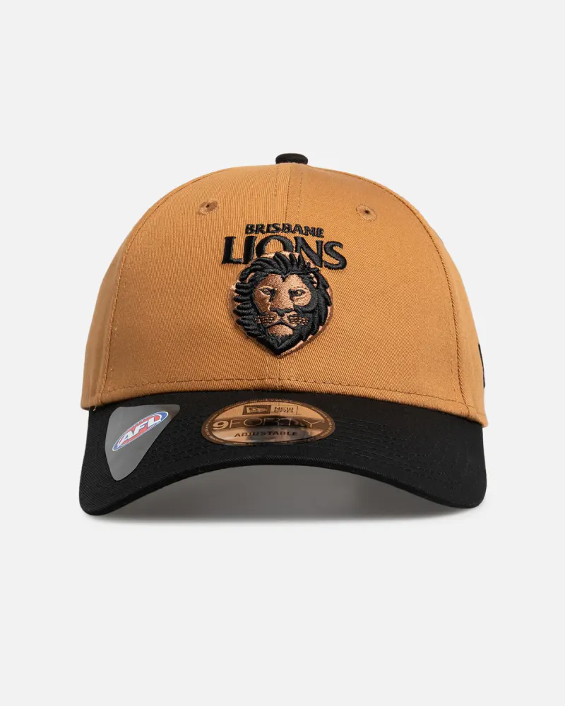 New Era Brisbane Lions 'AFL 2026' 9FORTY Strapback Med Beige
