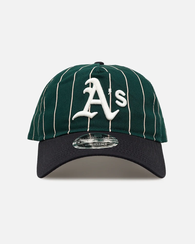 New Era Oakland Athletics 'Pinstripe' 9FORTY A-Frame Snapback Dark Green