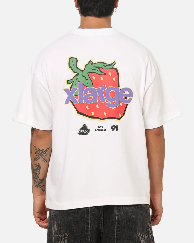 X-Large Strawberry Gorilla T-Shirt White