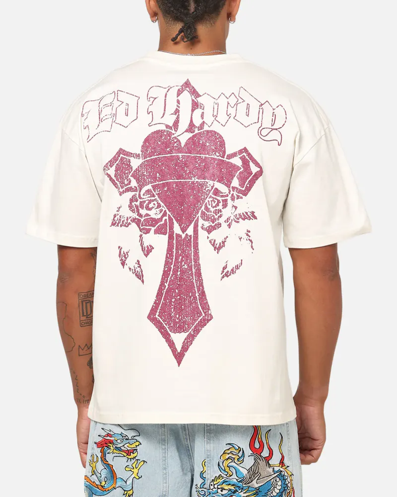 Ed Hardy Sacred Heart T-Shirt Off White