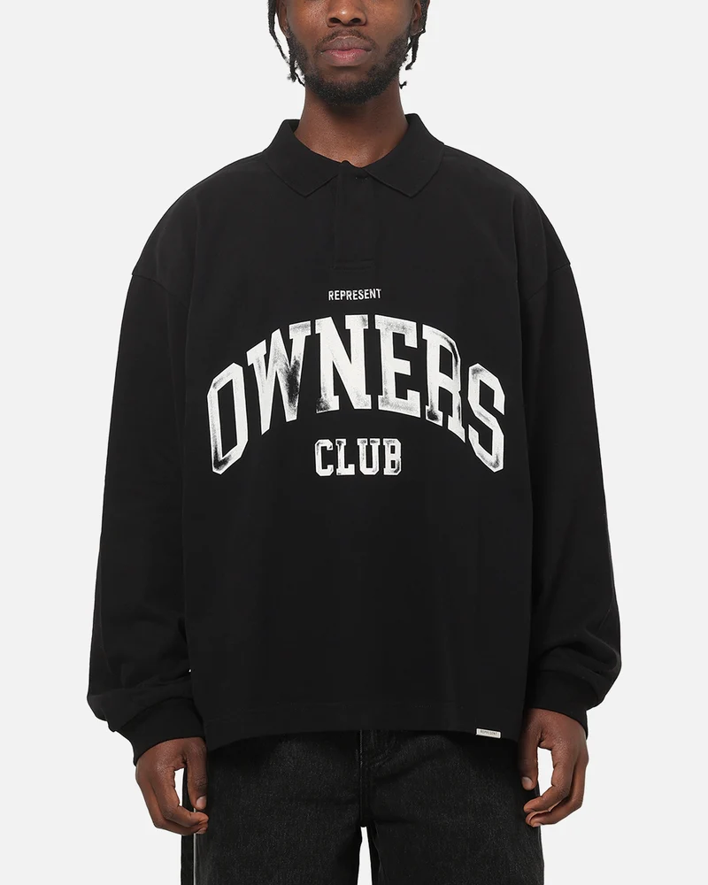 Represent Owners Rugby Top Jet Black