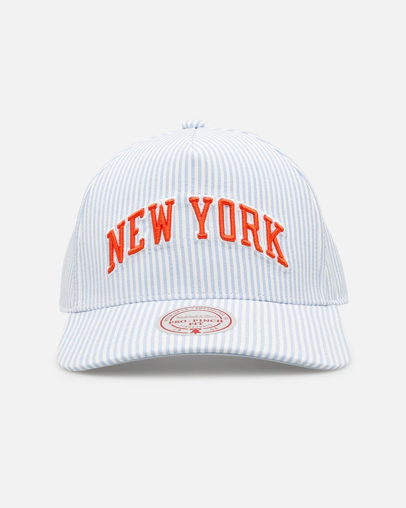 Mitchell & Ness New York Knicks 'Seersucker' Pro Pinch Snapback Blue/White