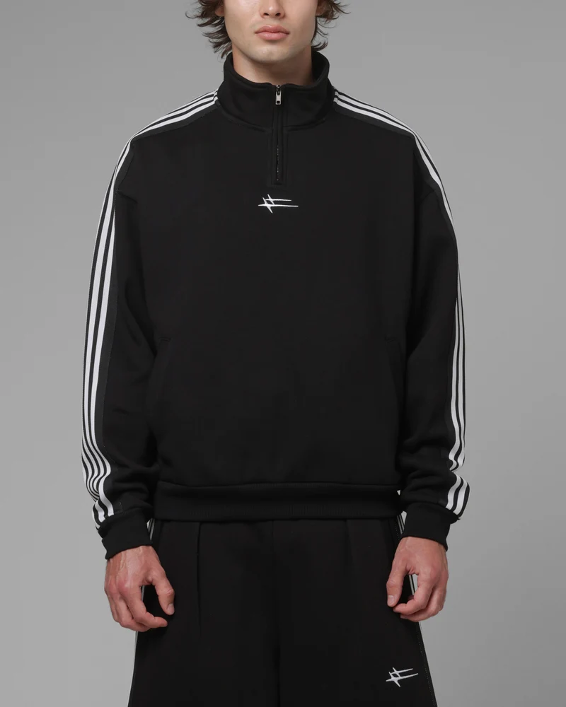 Loiter Hybrid Track Quarter Zip Black