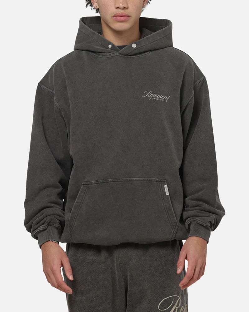 Represent Owners Club Script Hoodie Vintage Grey