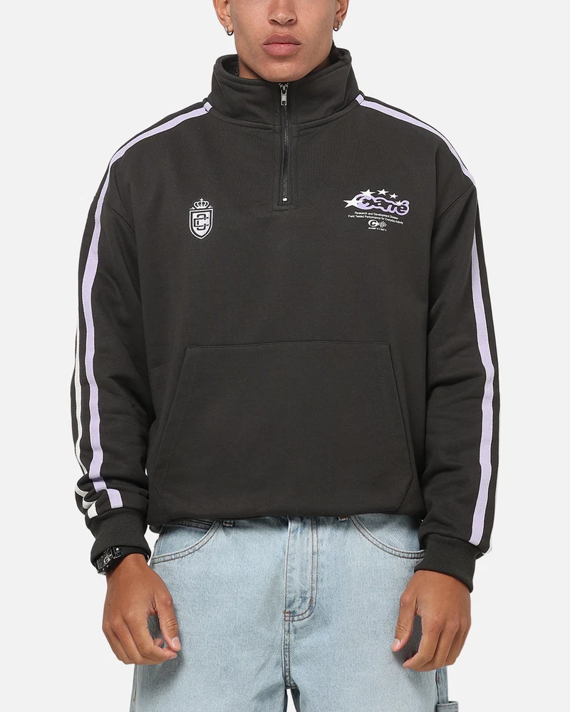 Carre Footie 1/4 Zip Crewneck Vintage Black