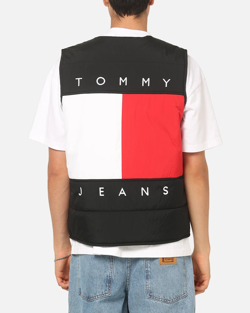 Tommy Jeans Heritage Flag Quilted Vest Black