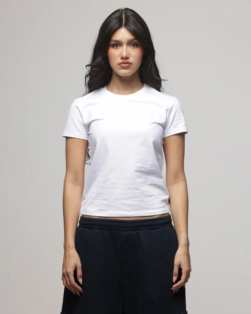 American Thrift Women's Shrunken T-Shirt White