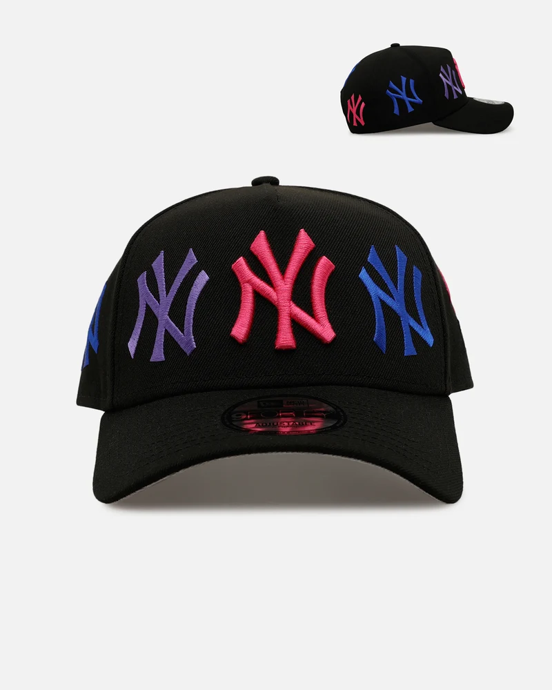 New Era New York Yankees 'Dancing Logos' 9FORTY A-Frame Snapback Black