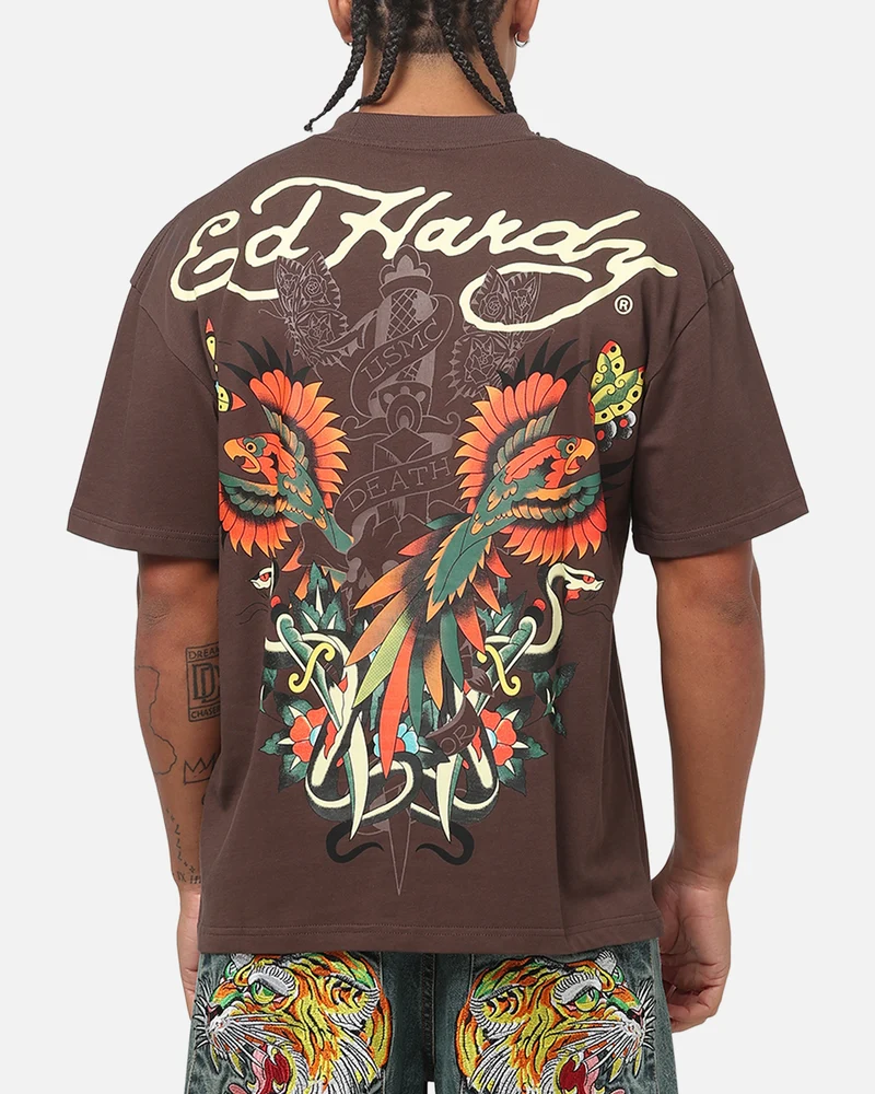 Ed Hardy Phoenix T-Shirt Brown