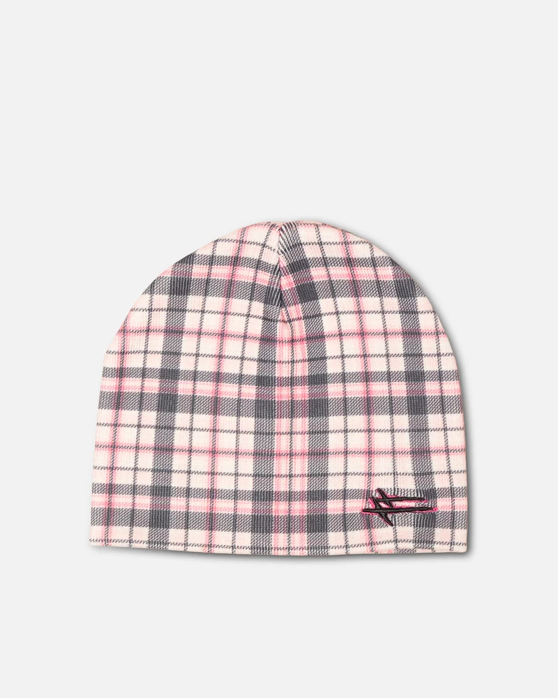 Loiter Ribbed Skully Pink Plaid