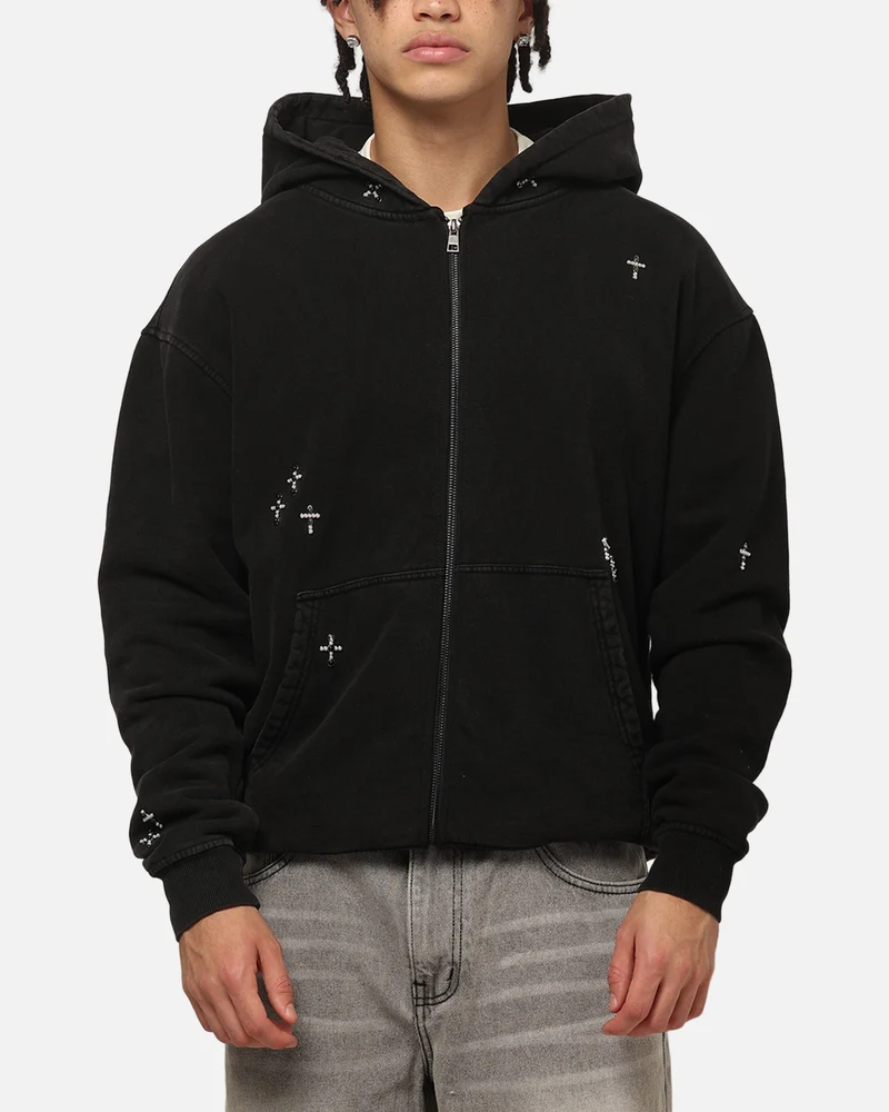Saint Morta Credo Zip Hoodie Black Wash