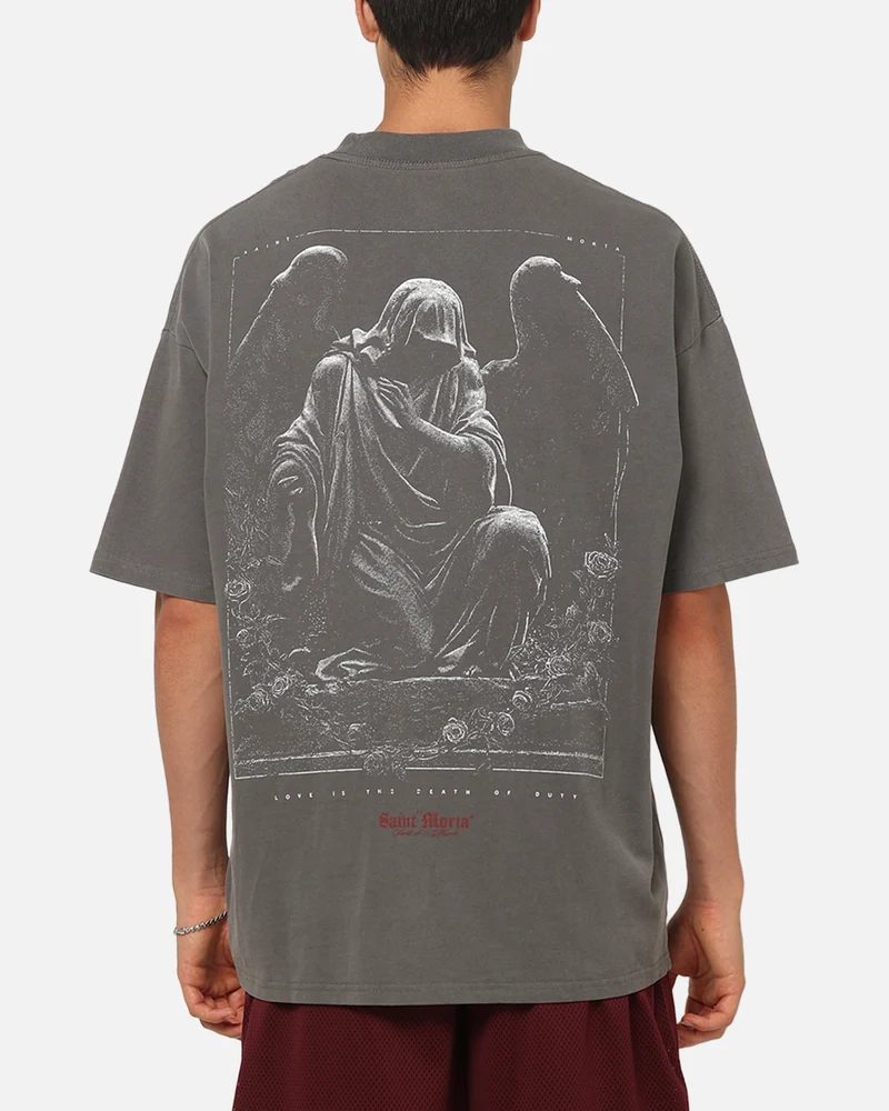 Saint Morta Divine Duty X T-Shirt Washed Charcoal