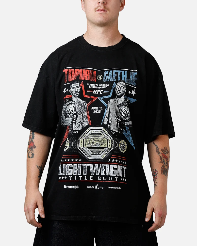 UFC By Culture Kings UFC 250 Topuria Vs Gaethje T-Shirt Black Acidwash