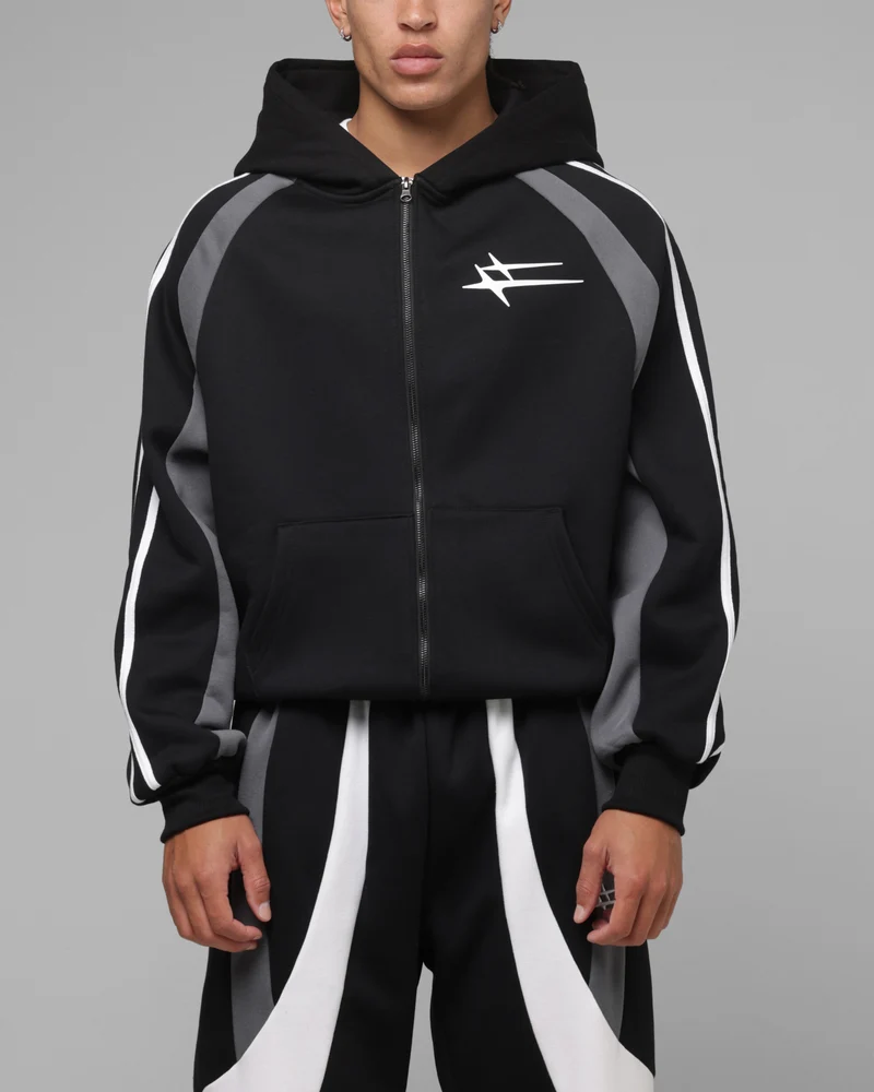 Loiter Hybrid Tek Zip Hoodie Black