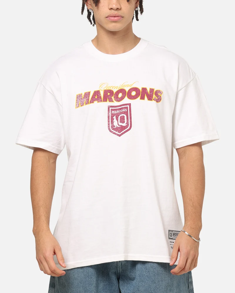 Mitchell & Ness Queensland Maroons 27 X Series Vintage T-Shirt White