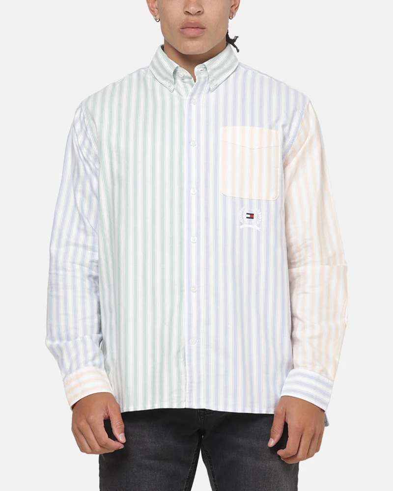 Tommy Jeans Relaxed Oxford Fun Shirt Light Blue/Multicolour