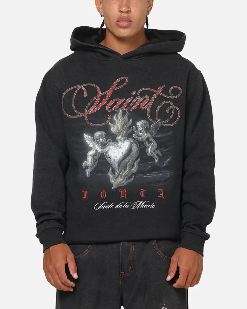 Saint Morta Heavens Kitchen Boxy Hoodie Black Wash