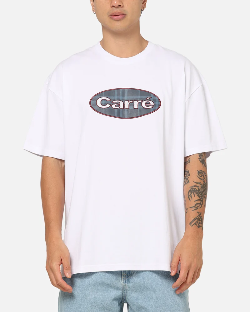 Carre Plaid Oval T-Shirt White