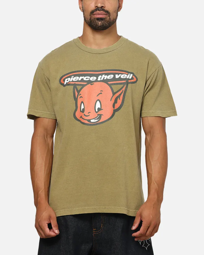 Pierce The Veil Bootleg Devil T-Shirt Army Green