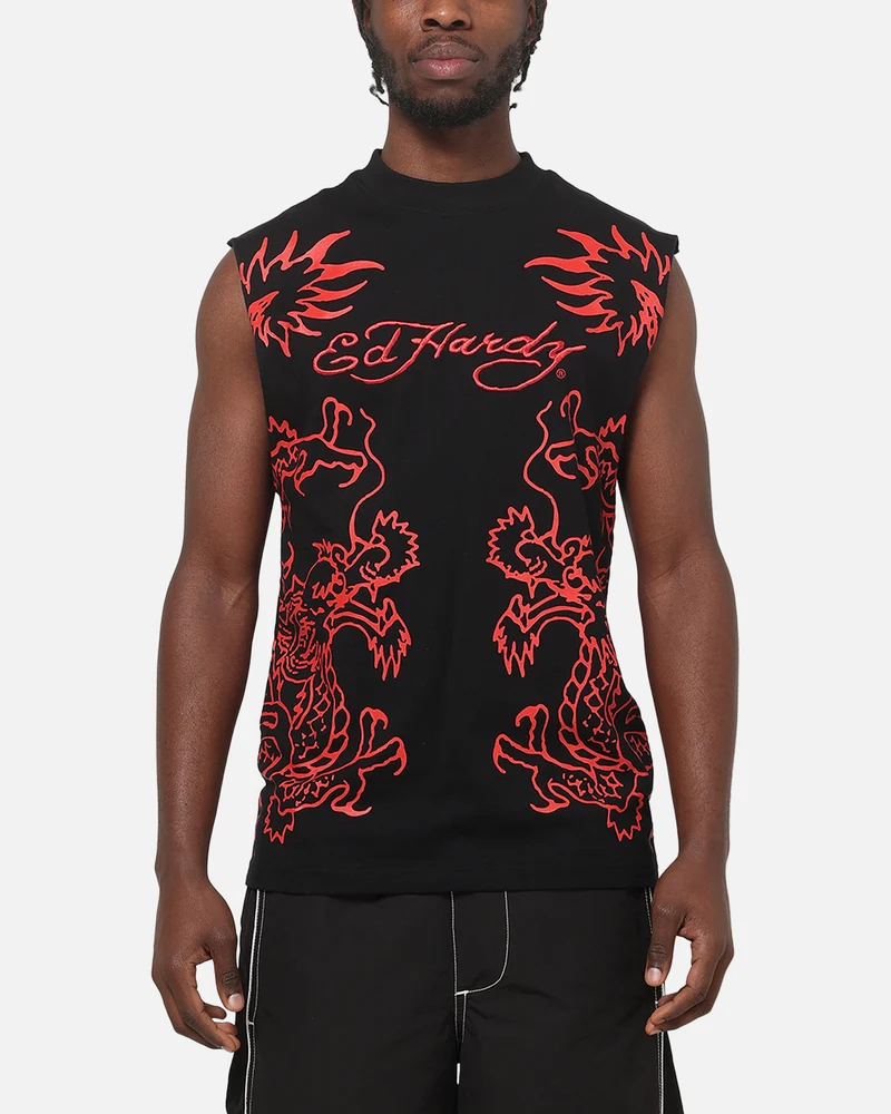 Ed Hardy Dragon Muscle T-Shirt Black