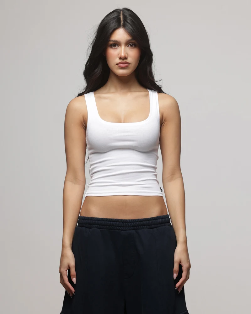 American Thrift Women's Scoop Neck Tank White