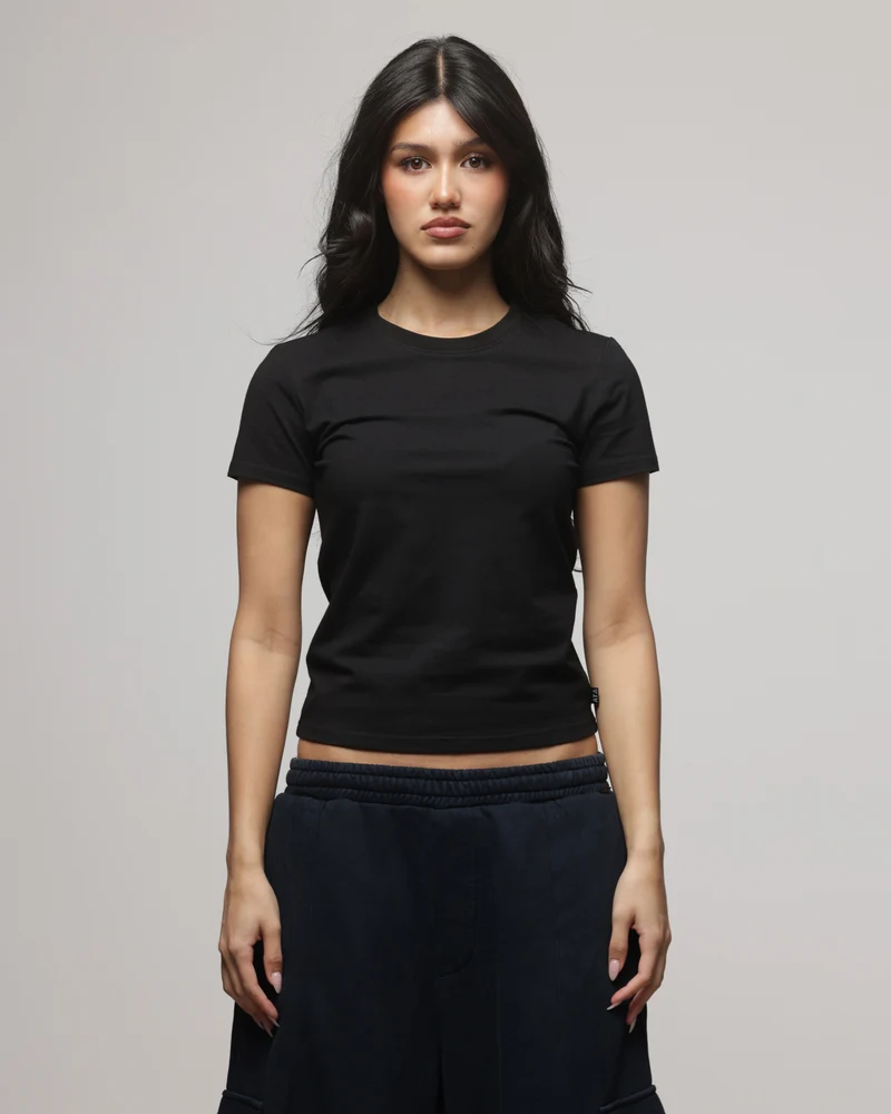 American Thrift Women's Shrunken T-Shirt Black