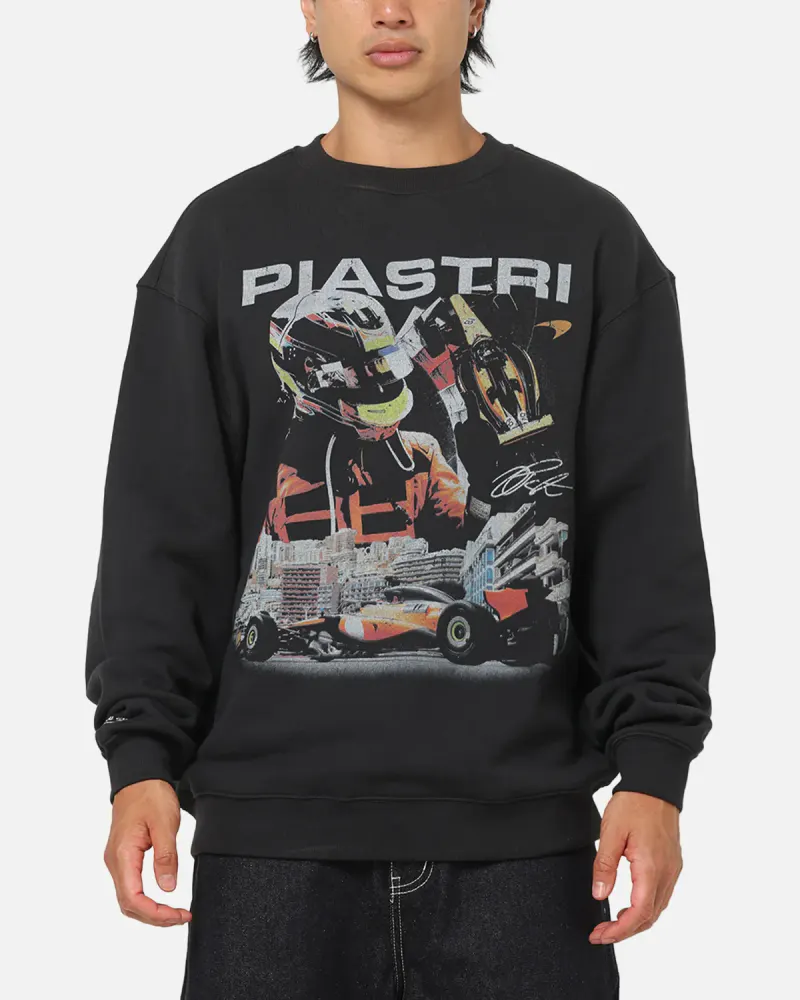 Mitchell & Ness X Mclaren Oscar Piastri Signature Crewneck Washed Black